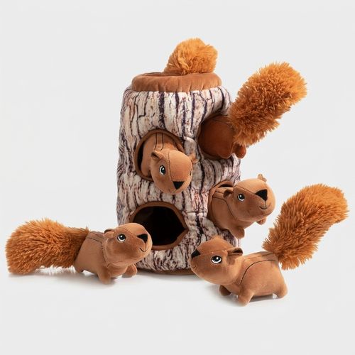Hollypet Hide-and-Seek Squirrel Plush Dog Toy